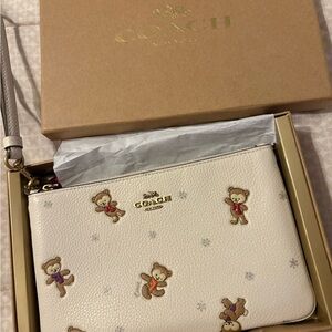Coach Snow Bear Pattern Wristlet